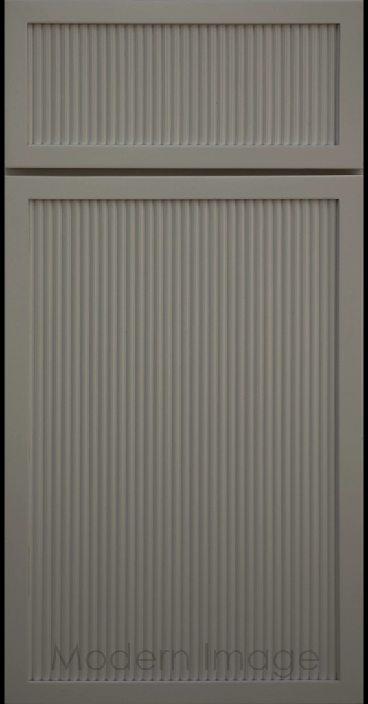 Slate color Arcadia Reed Cabinet Door featuring a Narrow Frame and Slim Fluted Center Panel.
